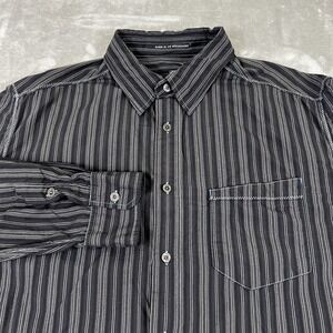 Kuhl Shirt Mens Large Black Gray Stripe Long Sleeve Button Front Outdoor Casual